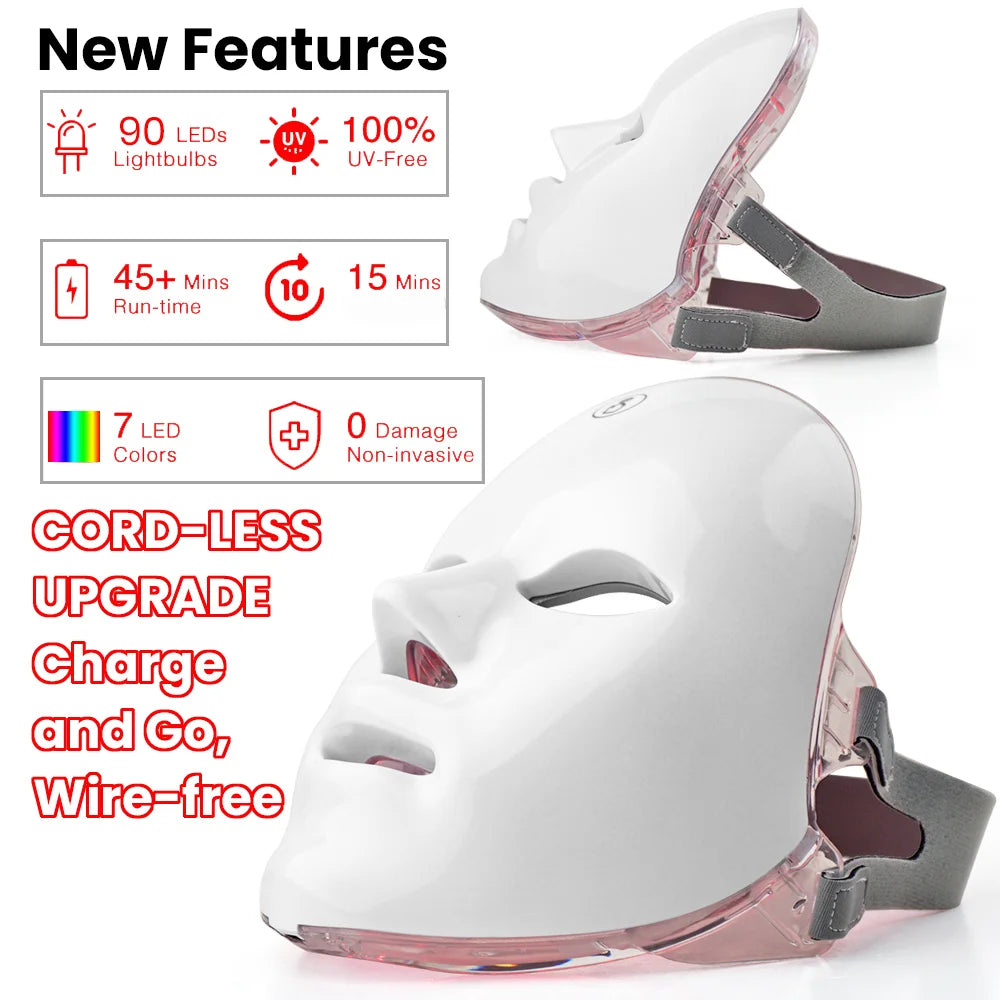 7-Color LED Photon Light Therapy Face Mask for Skin Rejuvenation - 2