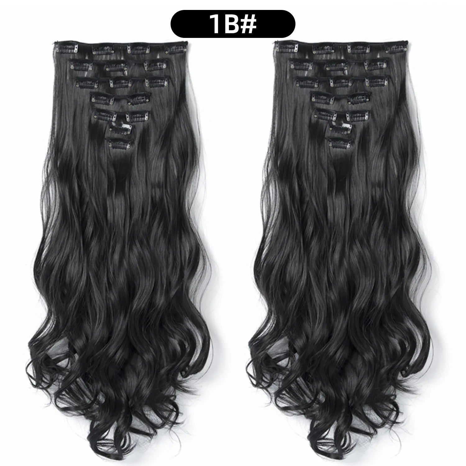 22 Inch Deep Wave Clip-In Hair Extensions Full Head Set - 50