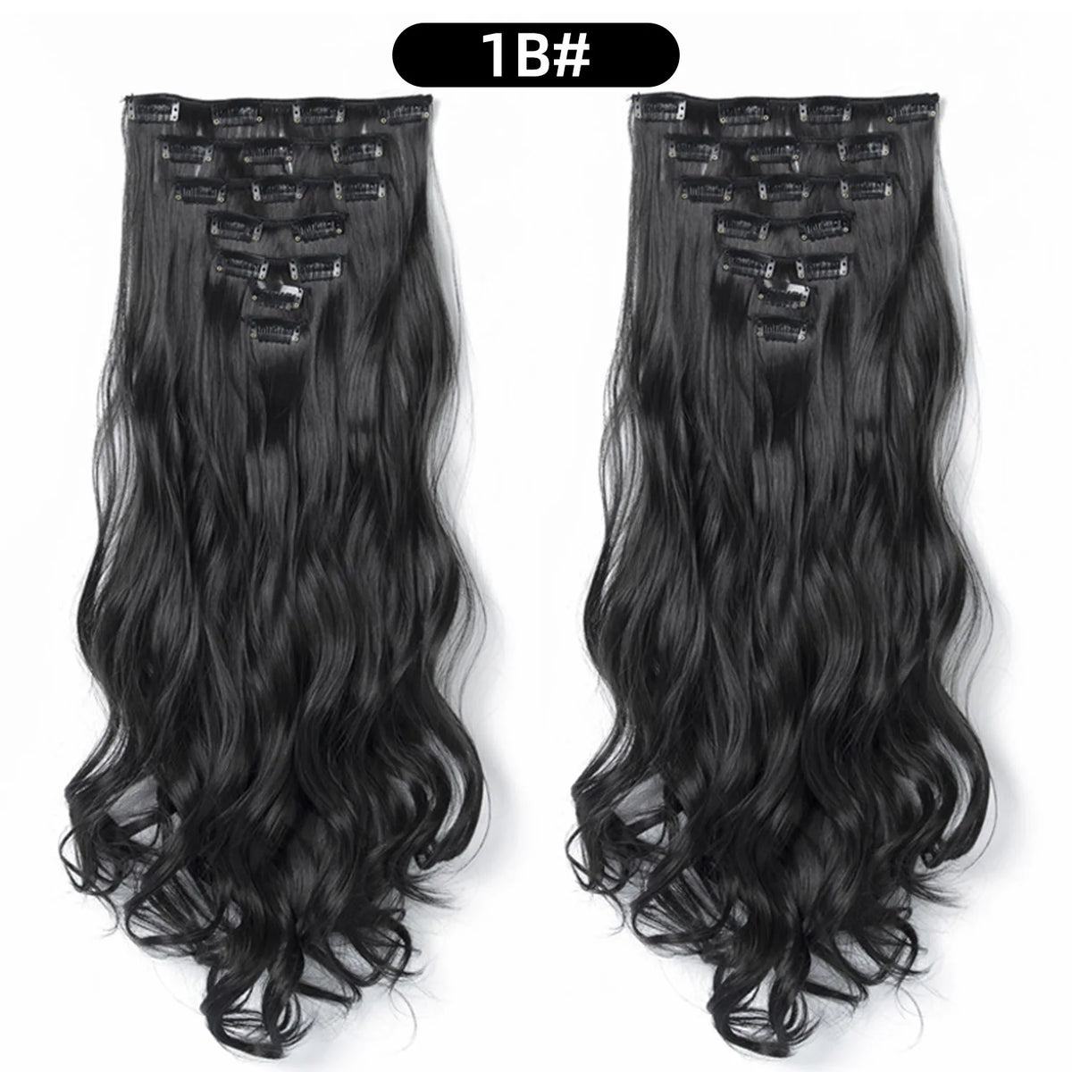 22 Inch Deep Wave Clip-In Hair Extensions Full Head Set