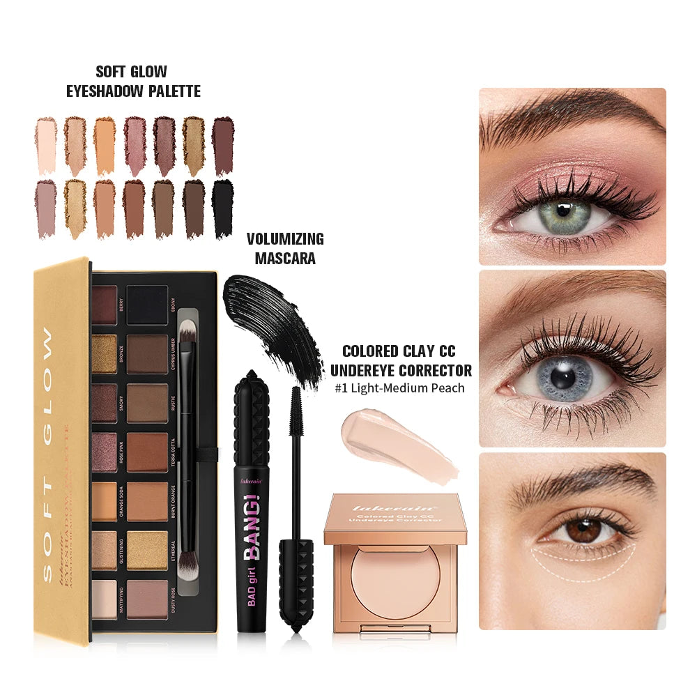 3-Piece Eye Makeup Kit for Flawless Coverage and Defined Lashes - 1