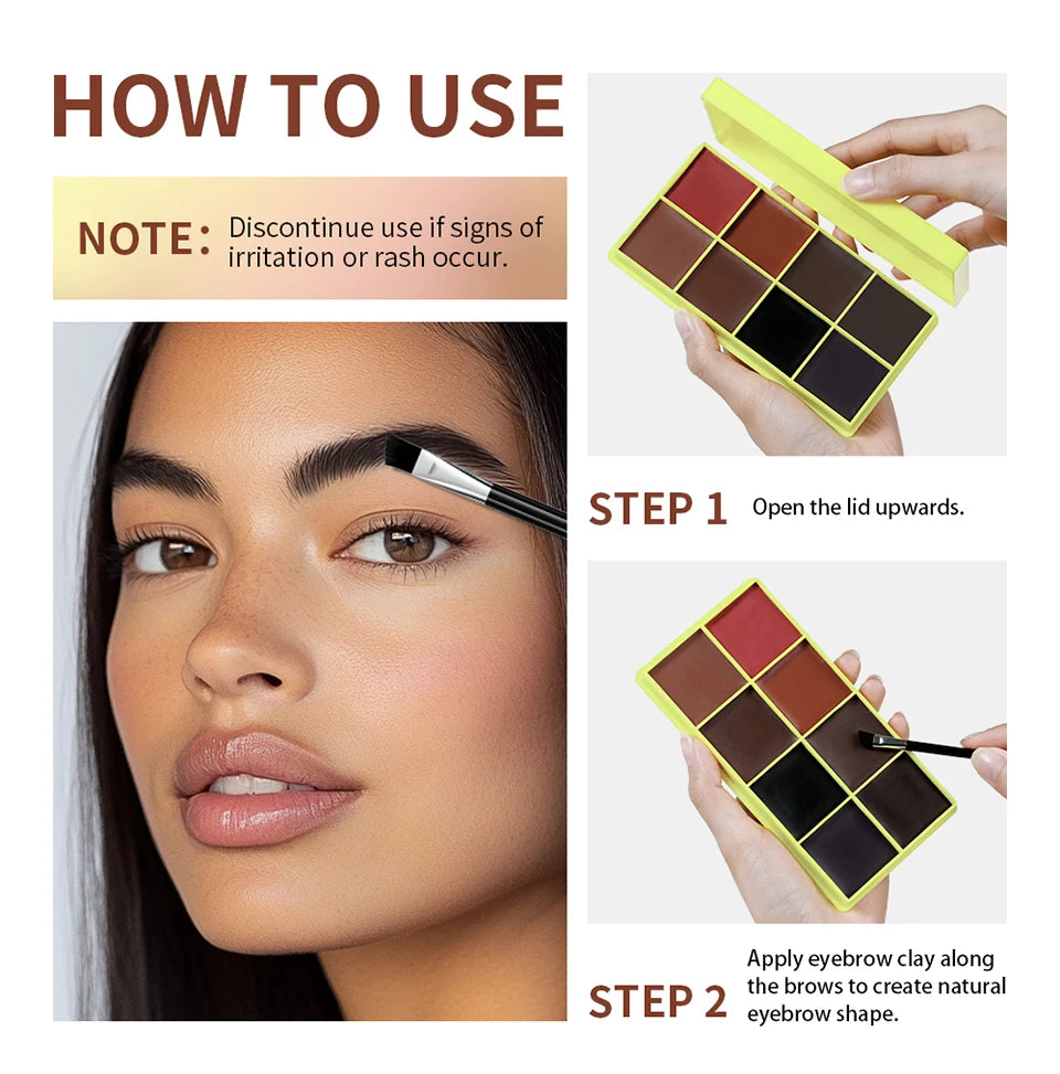 8-Color Cream Blush and Contouring Makeup Palette for Flawless Skin
