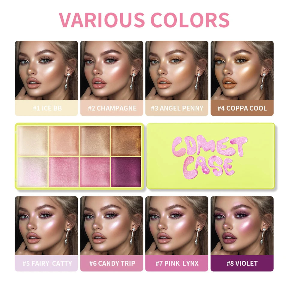 Cream Highlighter and Contour Palette for Radiant Facial Sculpting