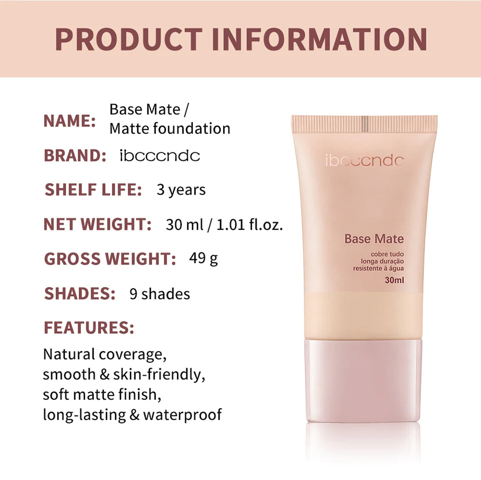Waterproof Matte Liquid Foundation for Flawless Long-Lasting Natural Coverage - 18