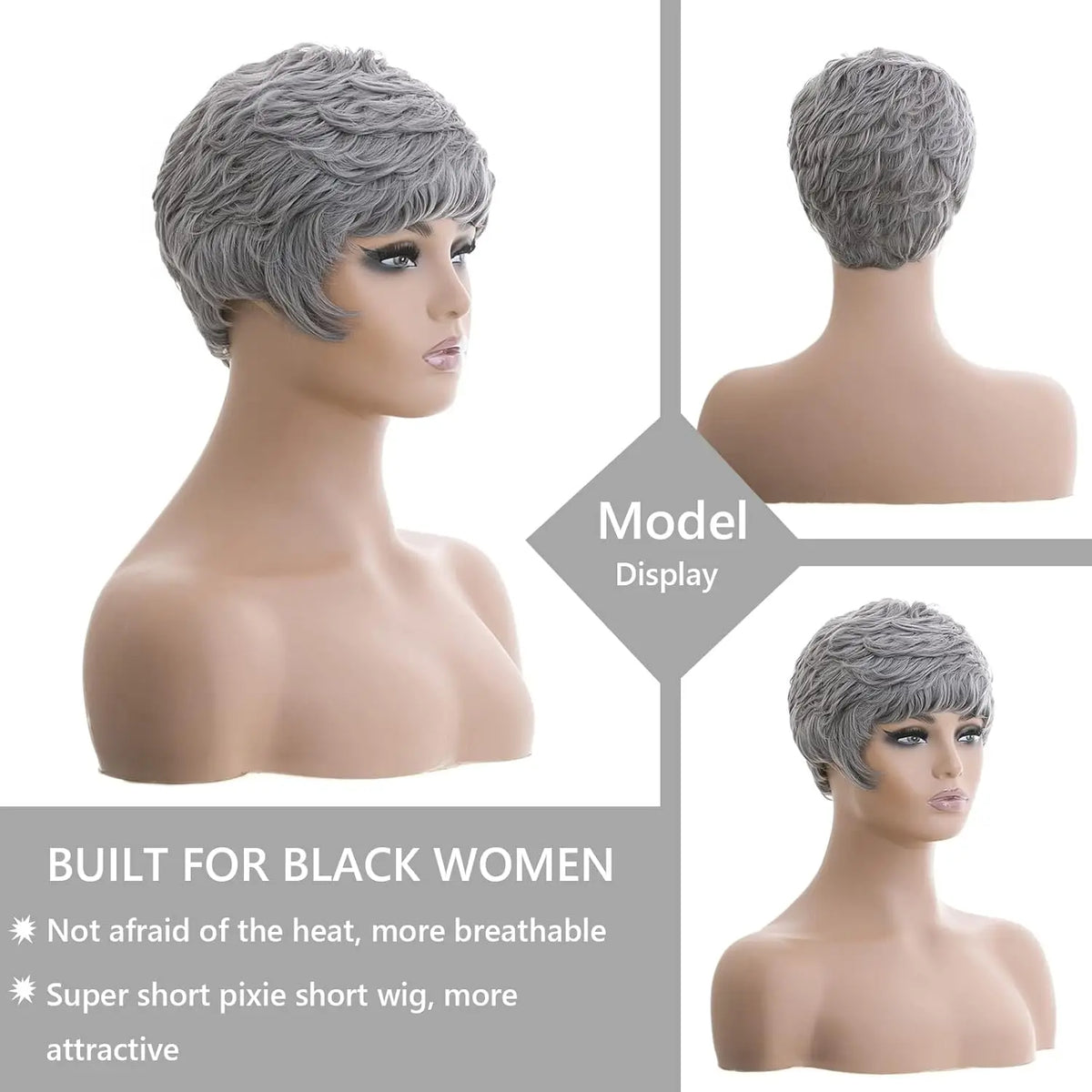 Short Wavy Pixie Cut Wig for Daily Wear