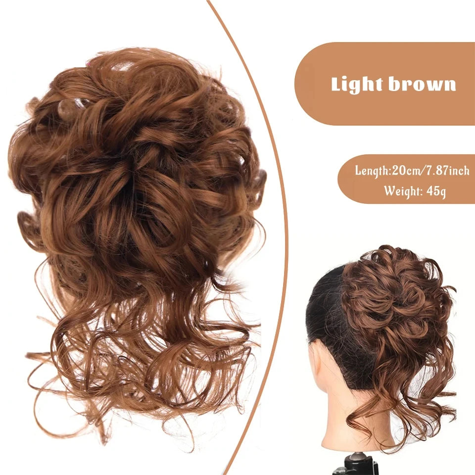 Messy Curly Hair Bun Scrunchie for Instant Volume - 79