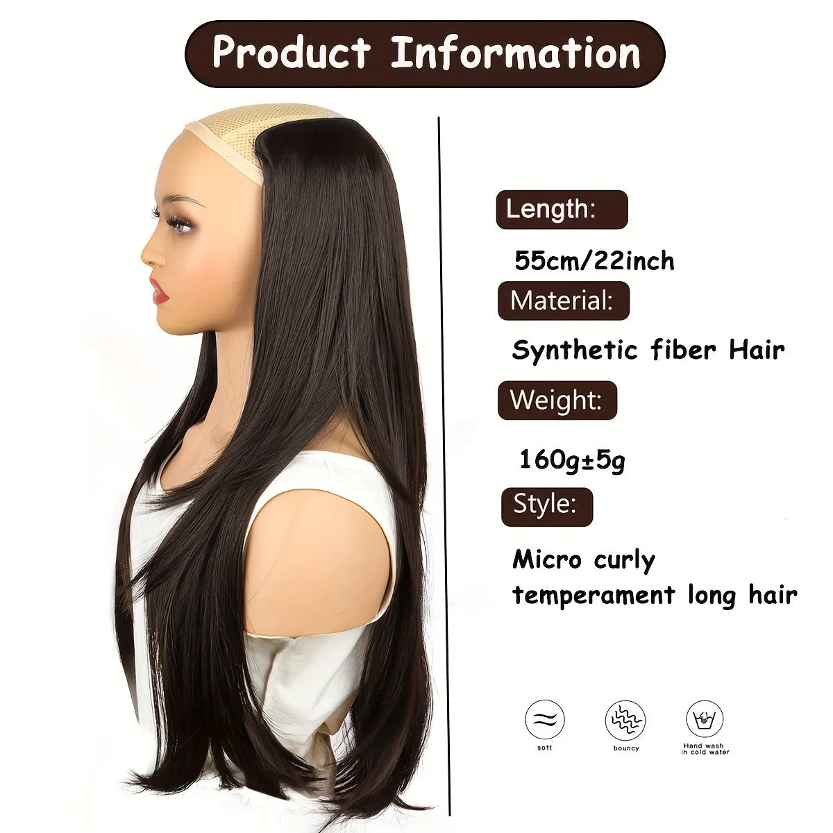 22-Inch V-Shaped Layered Hair Extension for Instant Volume - 2