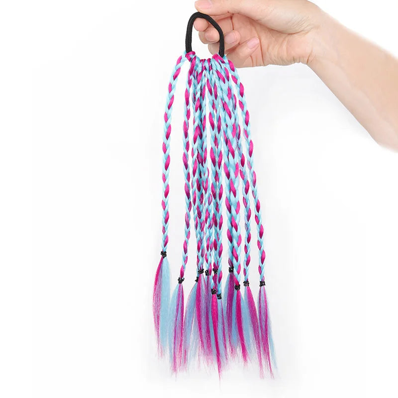 12-Inch Colorful Braided Ponytail Extension for Performances