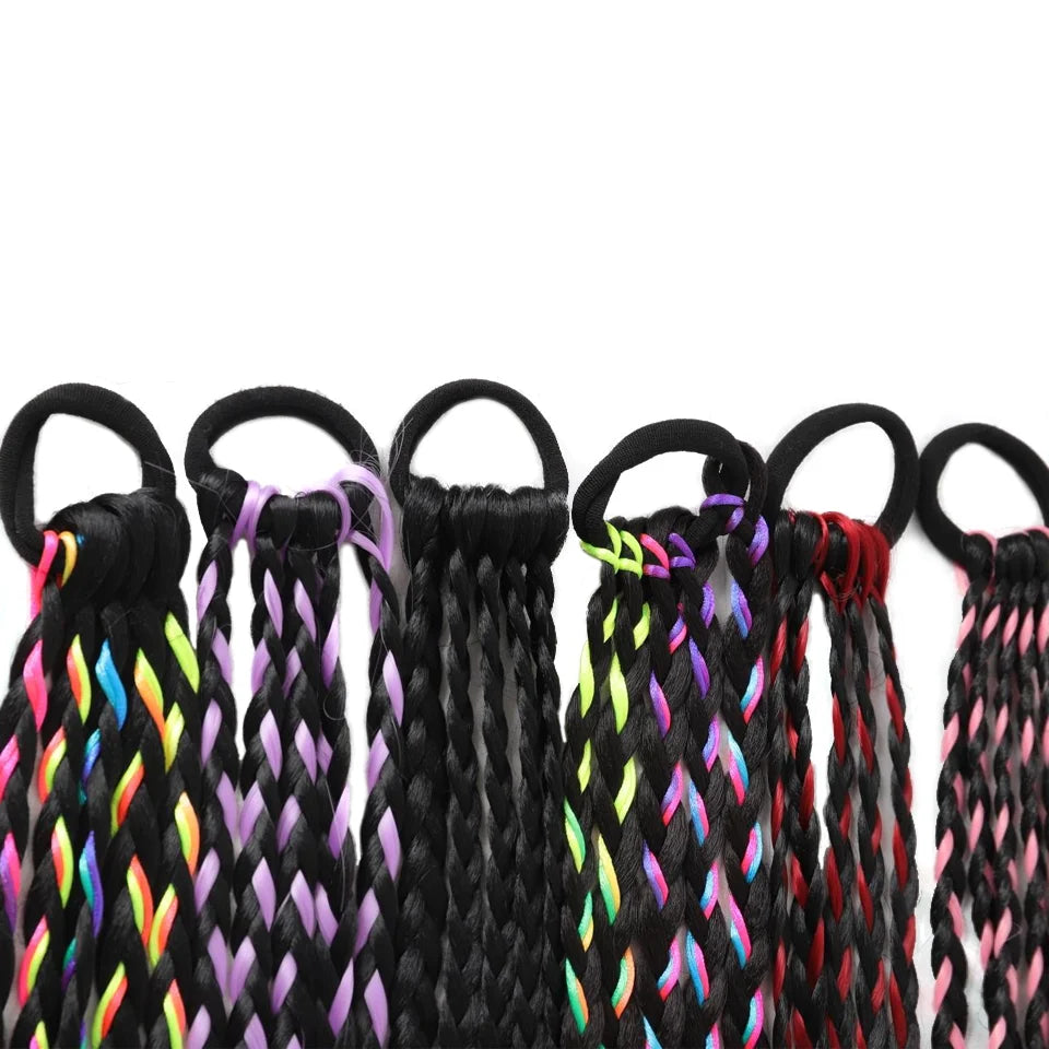 Colorful Synthetic Braided Ponytail Extension for Parties and Events - 5