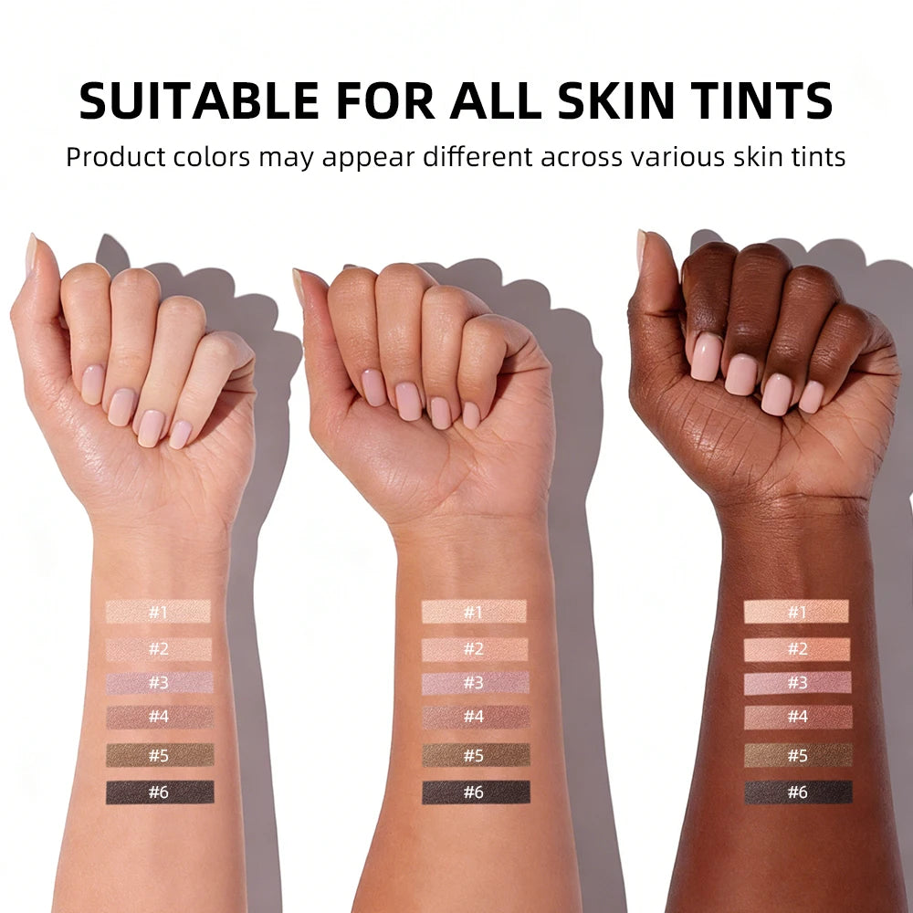 6-Color Matte Eyeshadow Palette for Neutral Nude and Smoky Eye Looks - 6