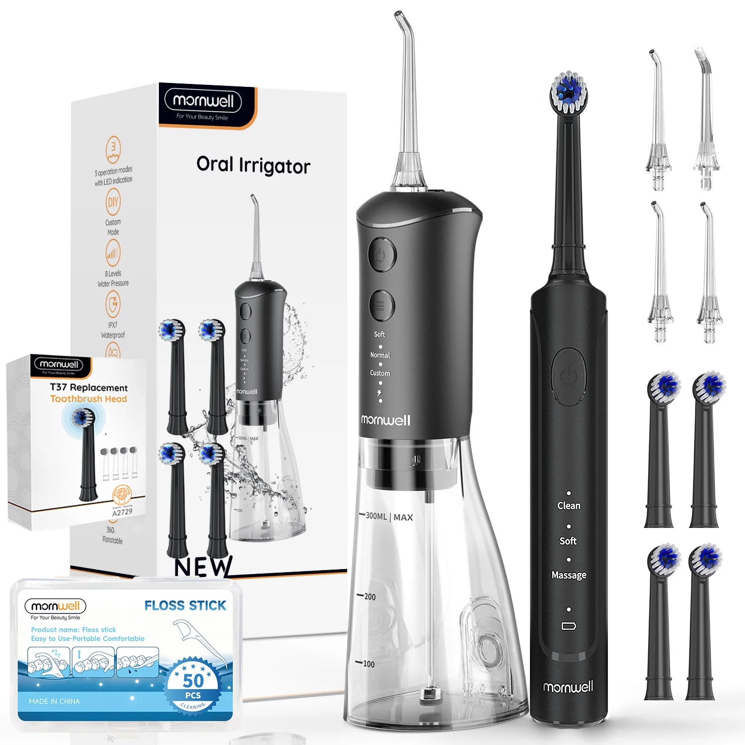 Electric Water Flosser and Sonic Toothbrush Oral Care Combo Set - 20