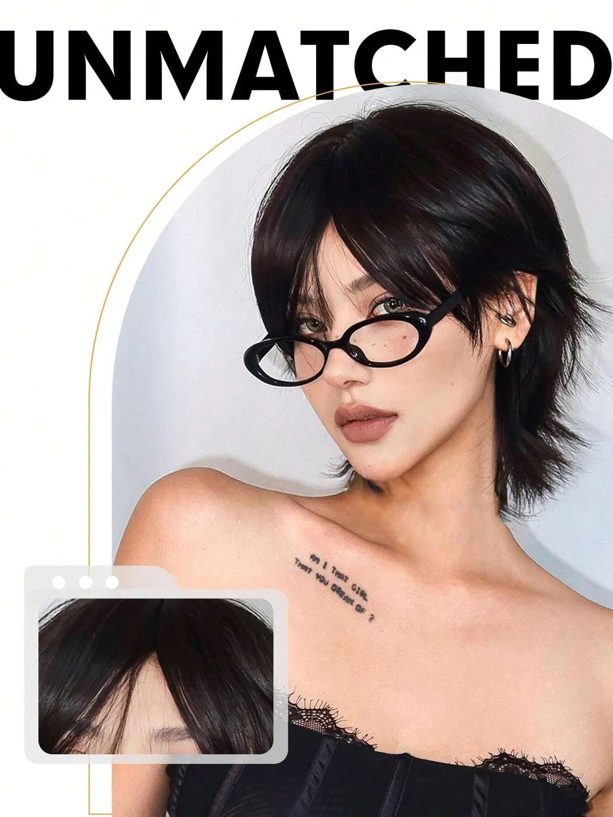 Short Layered Pixie Cut Wig with Bangs
