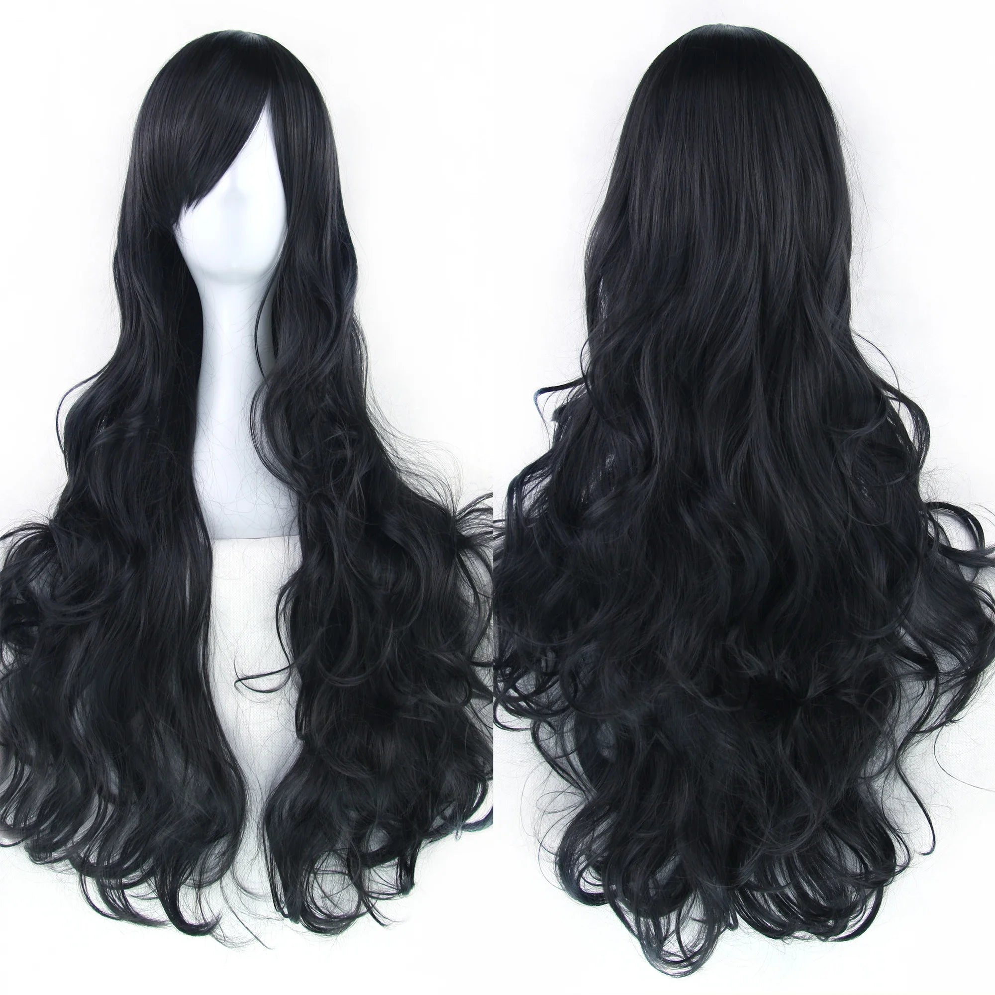 Long Curly Heat-Resistant Synthetic Cosplay Wig for Costume Parties - 33