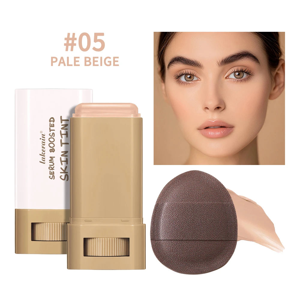 Serum Boosted Skin Tint Foundation Stick with Puff for Natural Makeup - 26