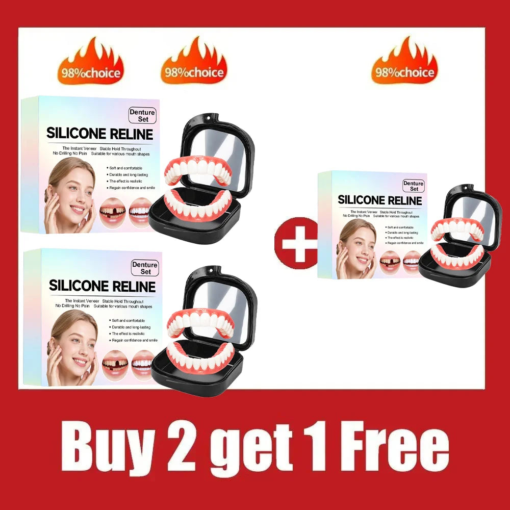 Comfort Fit Silicone Dentures for Instant Natural Smile and Oral Confidence