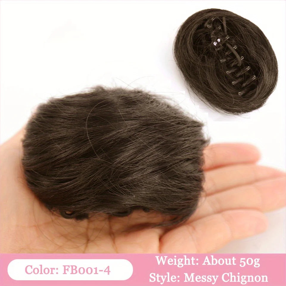 Synthetic Braid Hair Scrunchie for Instant Messy Bun Updos - 52