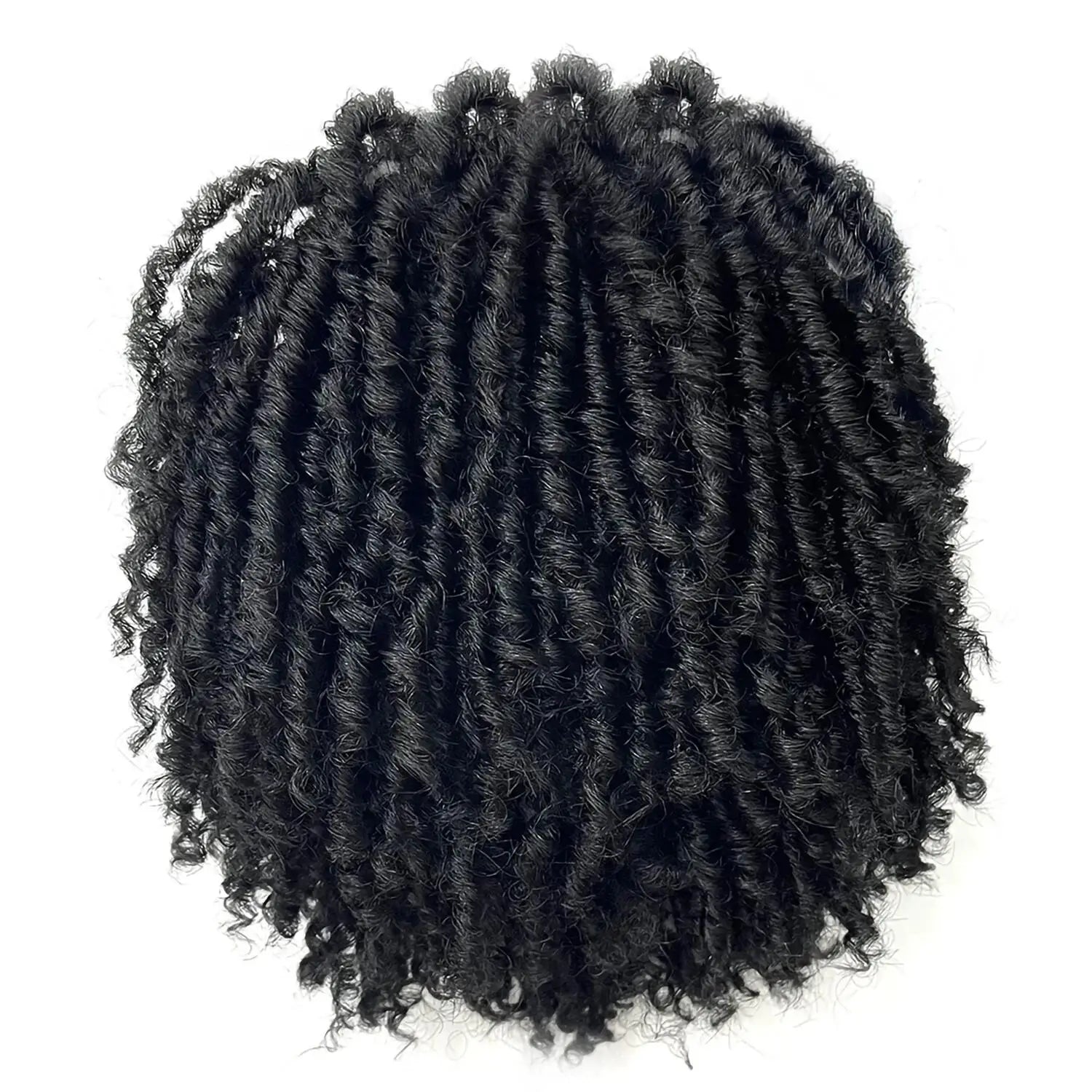 Men's Short Curly Braided Dreadlock Wig - 8