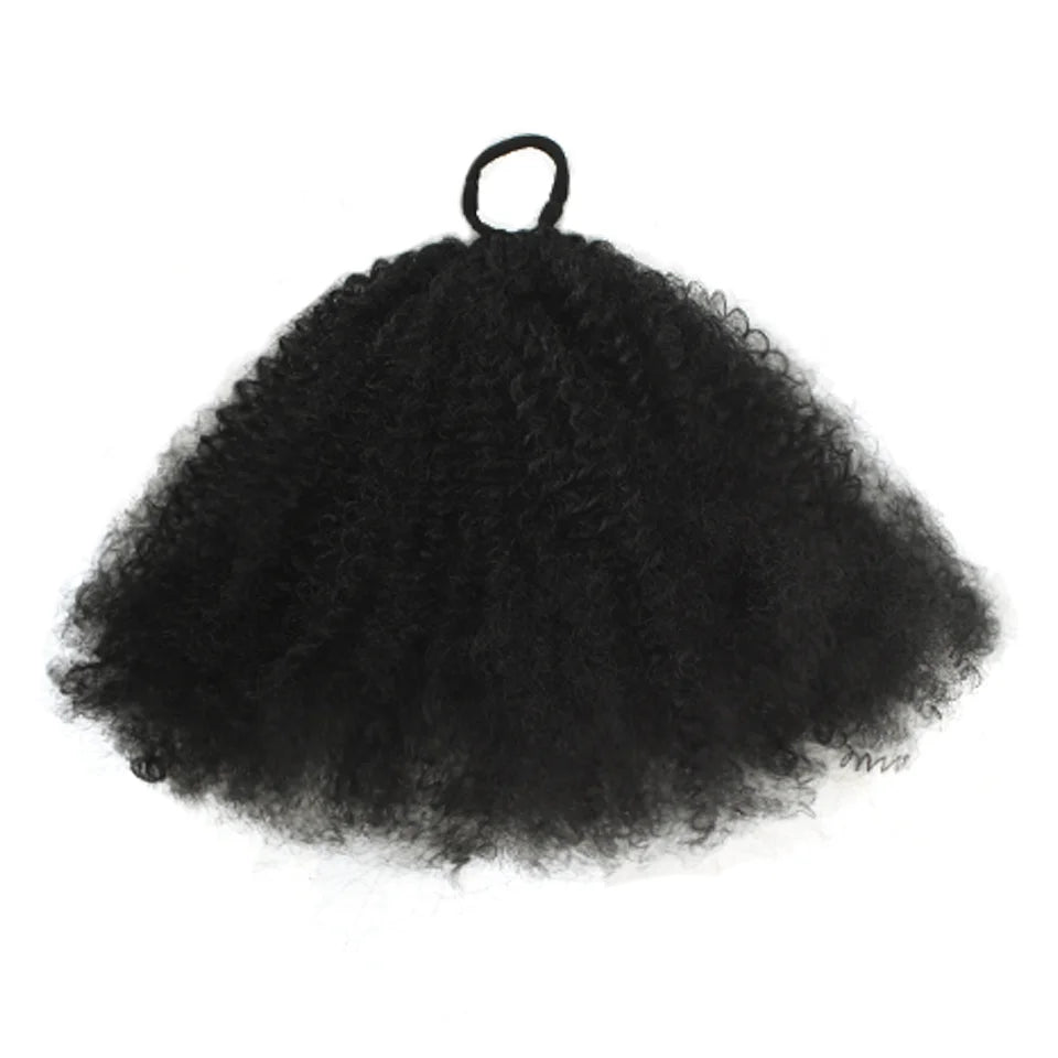 10-Inch Curly Afro Puff Ponytail for Women