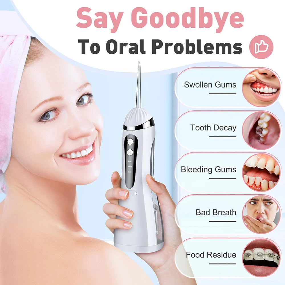 Portable Electric Water Flosser for Deep Teeth Cleaning and Gum Health