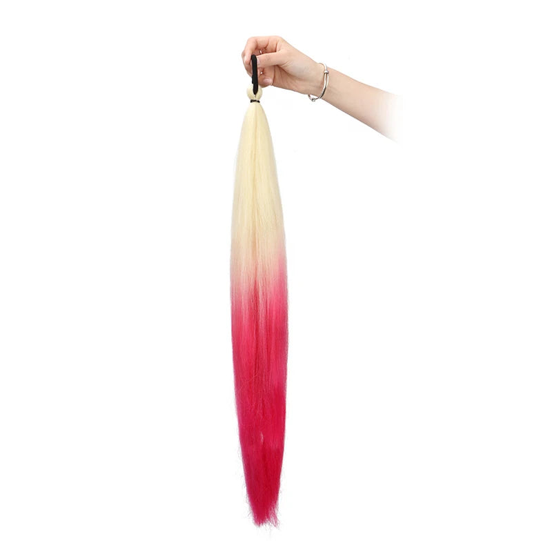 24-Inch Long Colored Braided Ponytail Hair Extension - 16