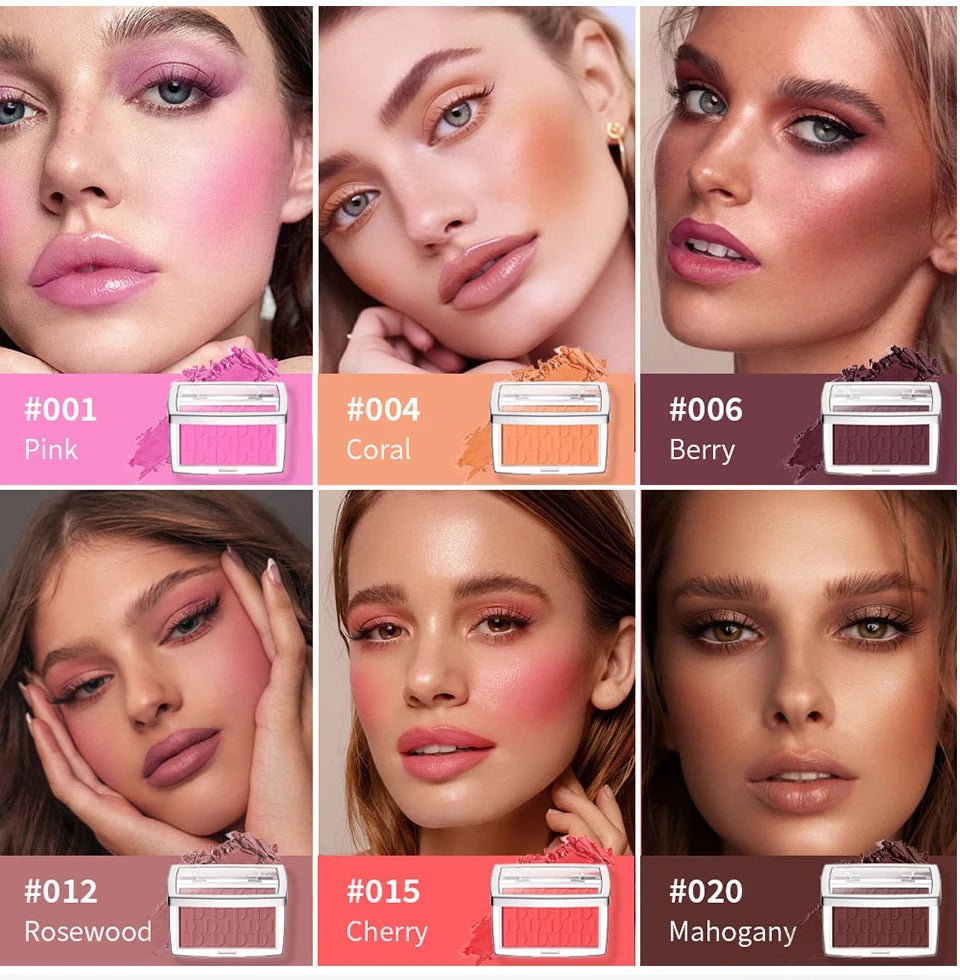 Matte Embossed Blusher Palette for a Natural Long-Lasting Glow