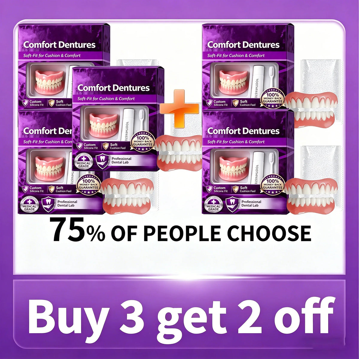 Comfortable Silicone Cosmetic Teeth Set for a Natural Looking Smile