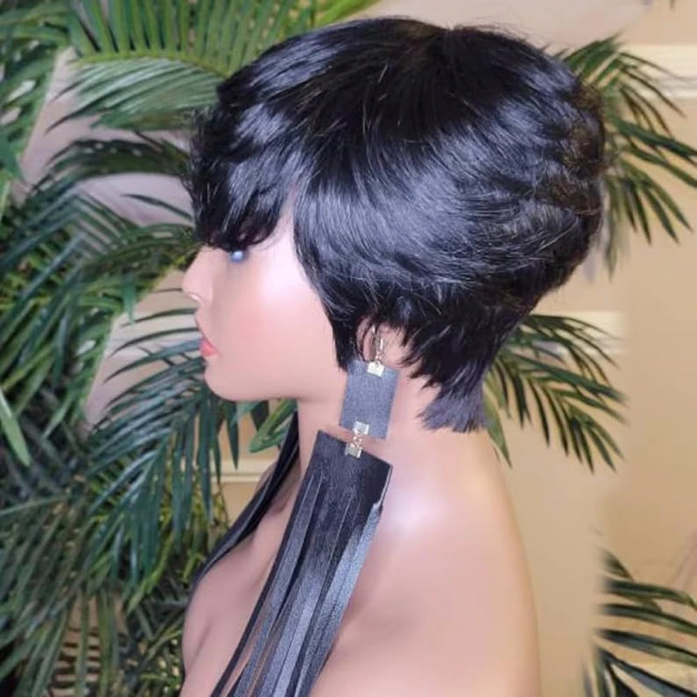 Short Pixie Cut Wavy Synthetic Wig for Daily Wear - 4