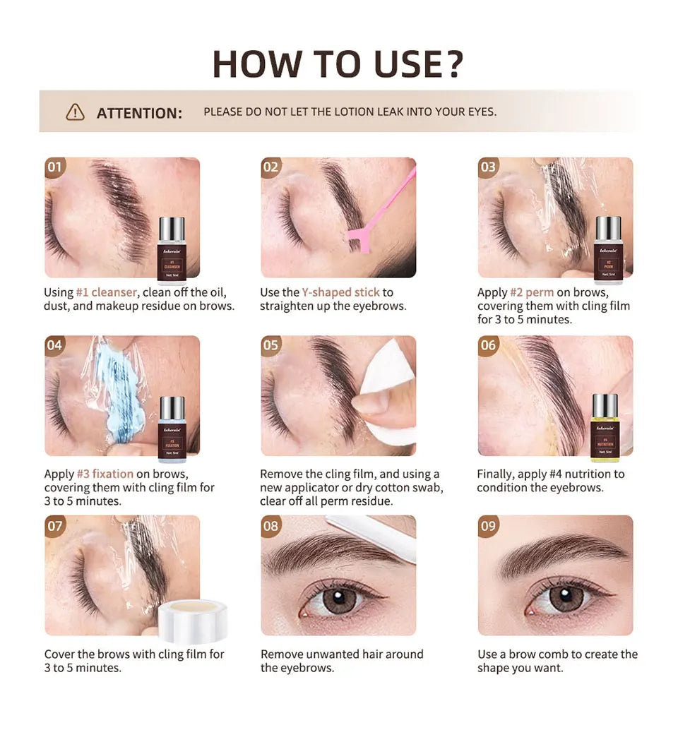 Professional Eyebrow Lamination Kit for Perfect Brow Lifting and Shaping - 24
