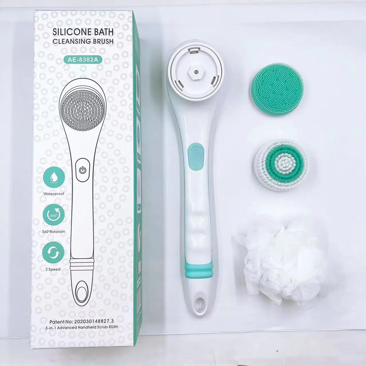 3-in-1 Electric Long Handle Body Brush for Deep Exfoliating and Cleaning - 9