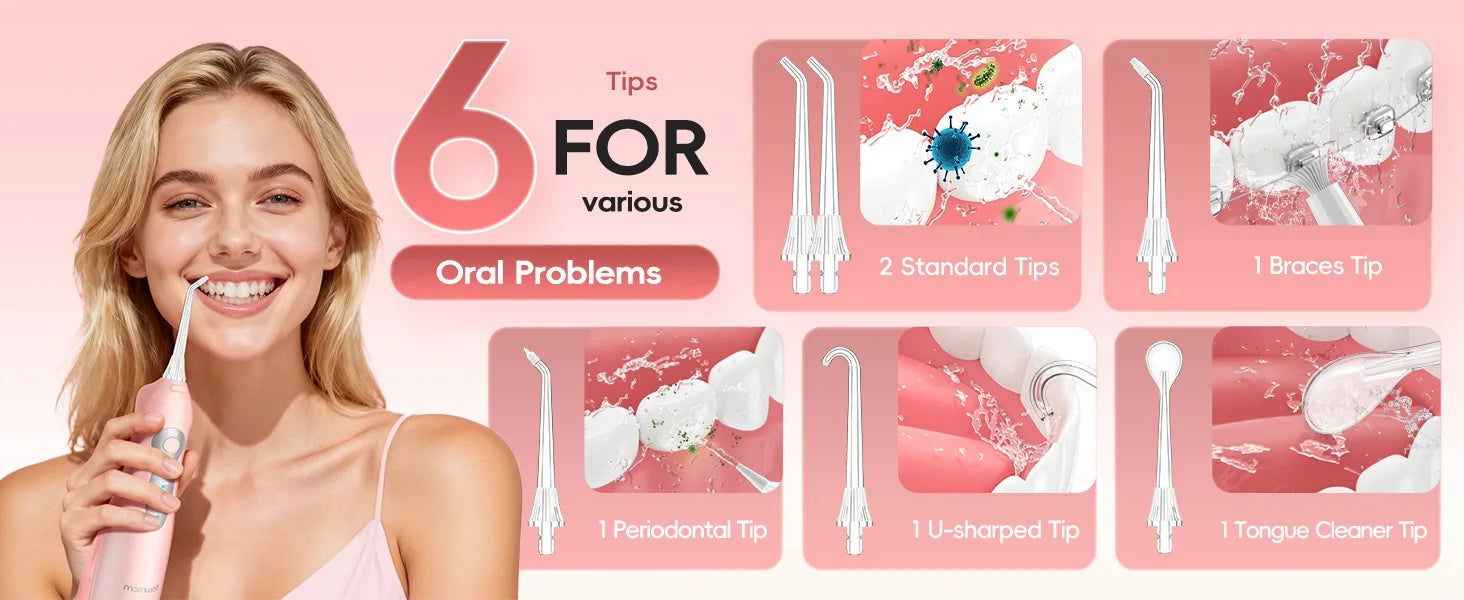 Rechargeable Portable Oral Irrigator Water Flosser for Deep Teeth Cleaning - 16