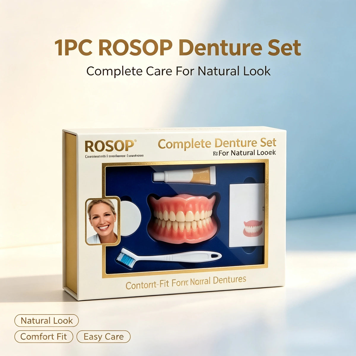 Custom Silicone Cosmetic Denture Set for Natural Smile Transformation