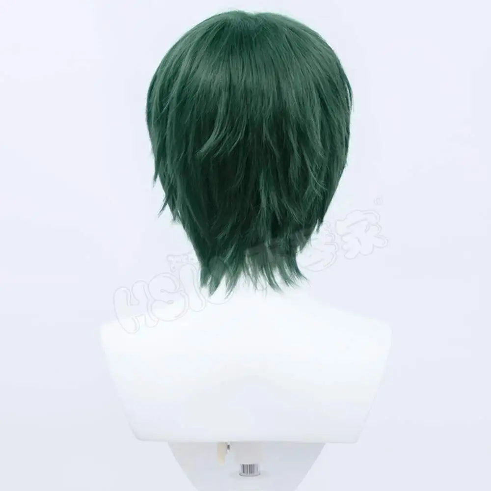 Short Green Anime Cosplay Wig for Costume Parties - 3