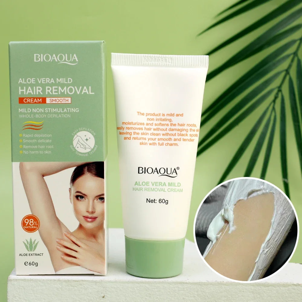 Painless Aloe Vera Hair Removal Cream for Full Body and Intimate Areas