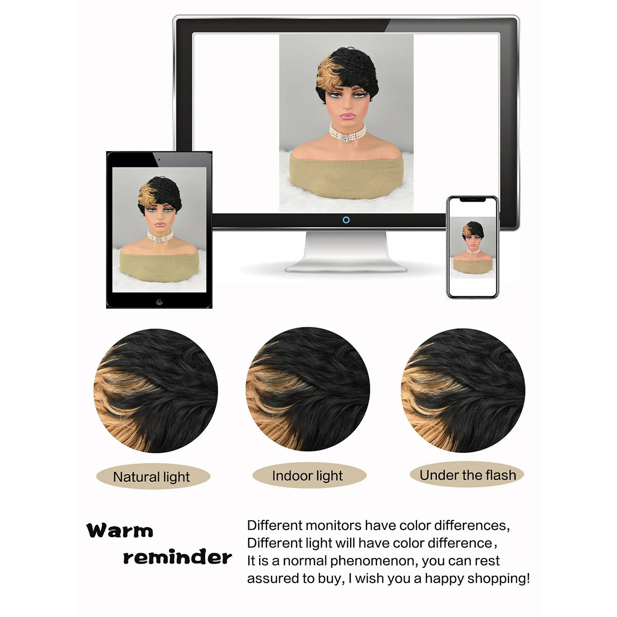 Short Pixie Cut Synthetic Wig for Daily Wear